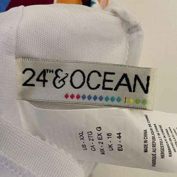 24th & Ocean Swim Top Tankini with Floating Underwire, Size XXL, D / DD Cup Size - Picture 6 of 12